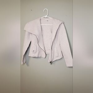 CAbi Ryder Light Gray Textured Moto Jacket Size XS